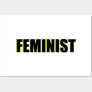 FEMINIST (yellow-ish green) Posters and Art